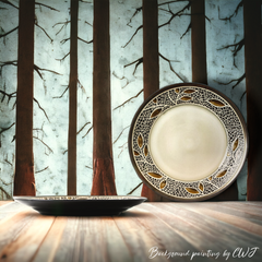 Handmade glazed artistic "Autumn Mirage" plate - Crafty-Clayworks