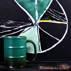 Large handmade kiln-fired "Toxic Waist" mug - 20.3oz