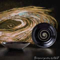 Handmade Japanese traditional "Star Dust - スターダスト" deep plate - Crafty-Clayworks