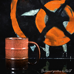 Large handmade kiln-fired "Toxic Waist" mug - 20.3oz