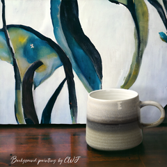 Handmade glazed "Mossy Morning" mug - 13.5oz