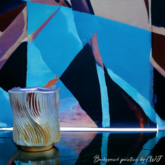 Handmade edgy blue "ZiggyZaggy" cup - 5oz