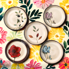Hand-painted nature inspired "Botanical Bliss" deep plate