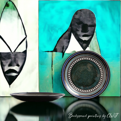 Artistic glazed "Mtu Wa Msituni" plate