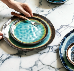 Handmade glazed "A Longing Gaze" plate