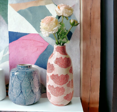 Minimalistic tall artistic "Sunset Foliage" vase