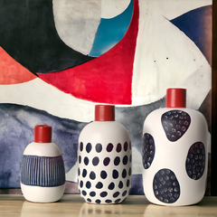 Hand-painted large "Little Red Riding Hood" vase