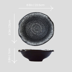 Handmade irregular "Poems Of The Lunar Moon" thickened bowl - Crafty-Clayworks