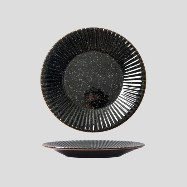 Handmade glazed artistic "Shadow Noir" plate - Crafty-Clayworks