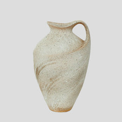 Large tall handmade masterpiece wabi-sabi style vase - beige - Crafty-Clayworks