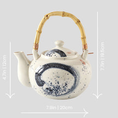 Handmade nostalgic Japanese "Geisha's Delight" teapot - 1200mL - Crafty-Clayworks