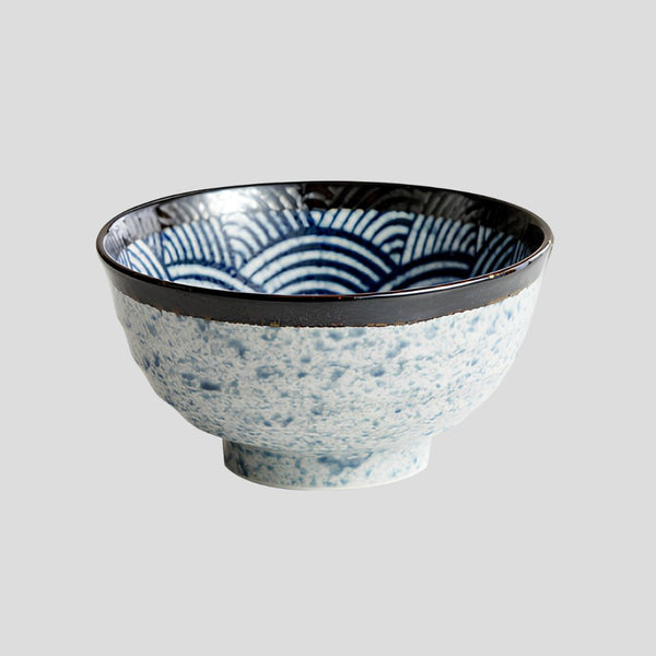 Handmade Japanese bowl with traditional ocean wave design – Crafty