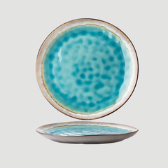 Large handmade uneven "Ice Queen" serving platter - Crafty-Clayworks