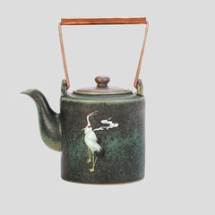 Small handmade ceramic "Wǔ Qīng Fēng" teapot - 310mL - Crafty-Clayworks