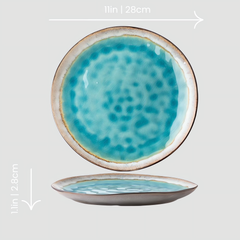 Large handmade uneven "Ice Queen" serving platter - Crafty-Clayworks