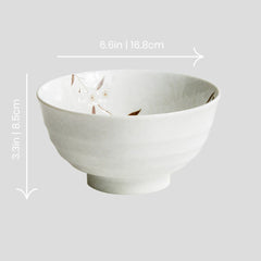 Handmade Japanese traditional "Snow Cherry - スノーチェリー" bowl - Crafty-Clayworks