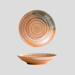 Handmade Japanese traditional "Friendly Mind - フレンドリーな心" deep plate - Crafty-Clayworks