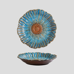 Handmade artistic "Chrysanthemum" plate - Crafty-Clayworks