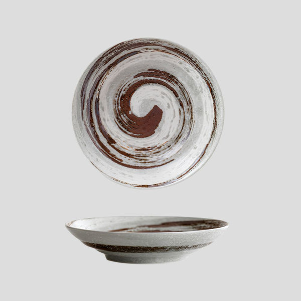 Handmade Japanese traditional "Hometown - ホームタウン" deep plate - Crafty-Clayworks