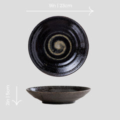 Handmade Japanese traditional "Star Dust - スターダスト" deep plate - Crafty-Clayworks