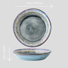 Handmade artistic "Rainbow – 虹" plate - Crafty-Clayworks