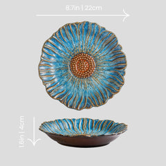 Handmade artistic "Chrysanthemum" plate - Crafty-Clayworks