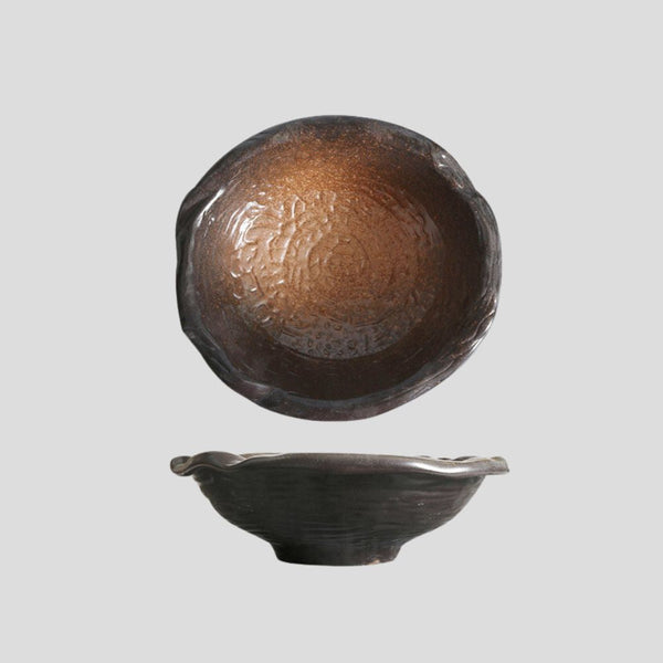 Handmade irregular "Autumn Butterfly" thickened bowl - Crafty-Clayworks