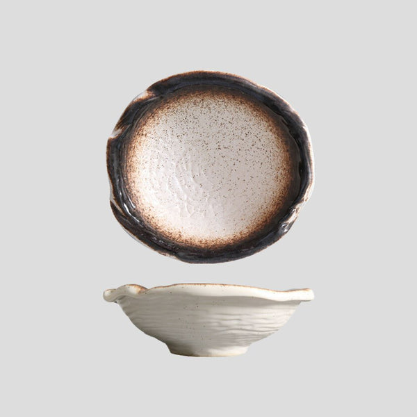 Handmade irregular "Sesame Gold" thickened bowl - Crafty-Clayworks