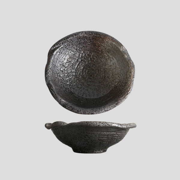 Handmade irregular "Black pearl" thickened bowl - Crafty-Clayworks